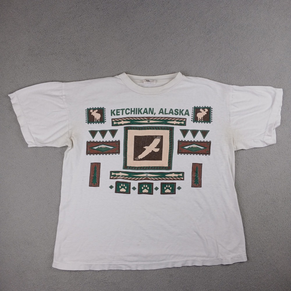 Ketchikan Alaska Caribbean Dream T-Shirt Mens M White  Graphic Souvenir Vintage